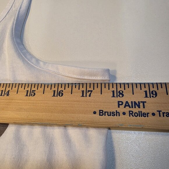 Save The Chubby Mermaids Juniors Tank Top Size L Manatee Florida Namaste White - Picture 7 of 8